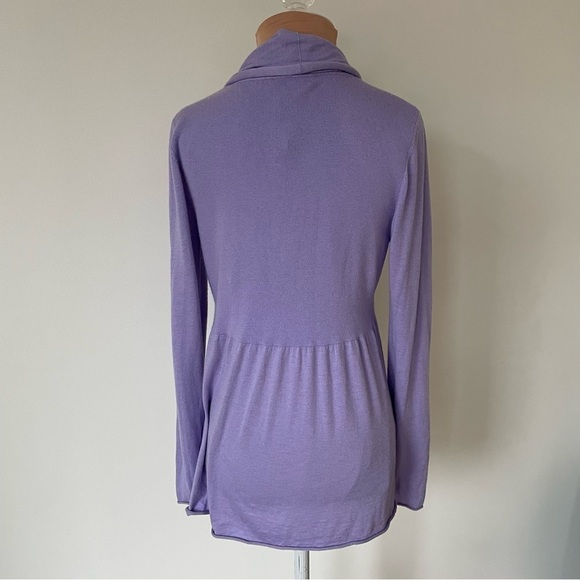 Repeat Soft Viscose Bamboo Blend Pastel Purple Tie Front Cardigan Sweater EUC M - Picture 3 of 9